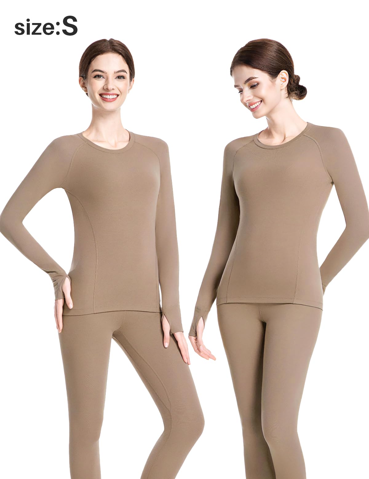 Thermounterwäsche Damen - Leicht, Warm & Ultraweich | Thermo Unterwäsche, Funktionsunterwäsche Set, Base Layer für Winter 0–10 ℃, Elastisch, Ideal für Alltag und Outdoor