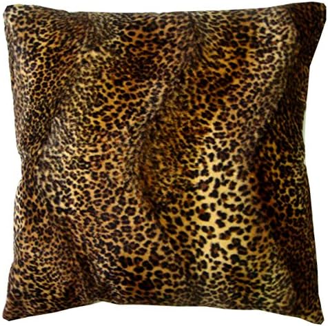 Naree Leopard Faux Fur Pillow 18" X 18" Decorative Pillow Cover Scene Jungle 2