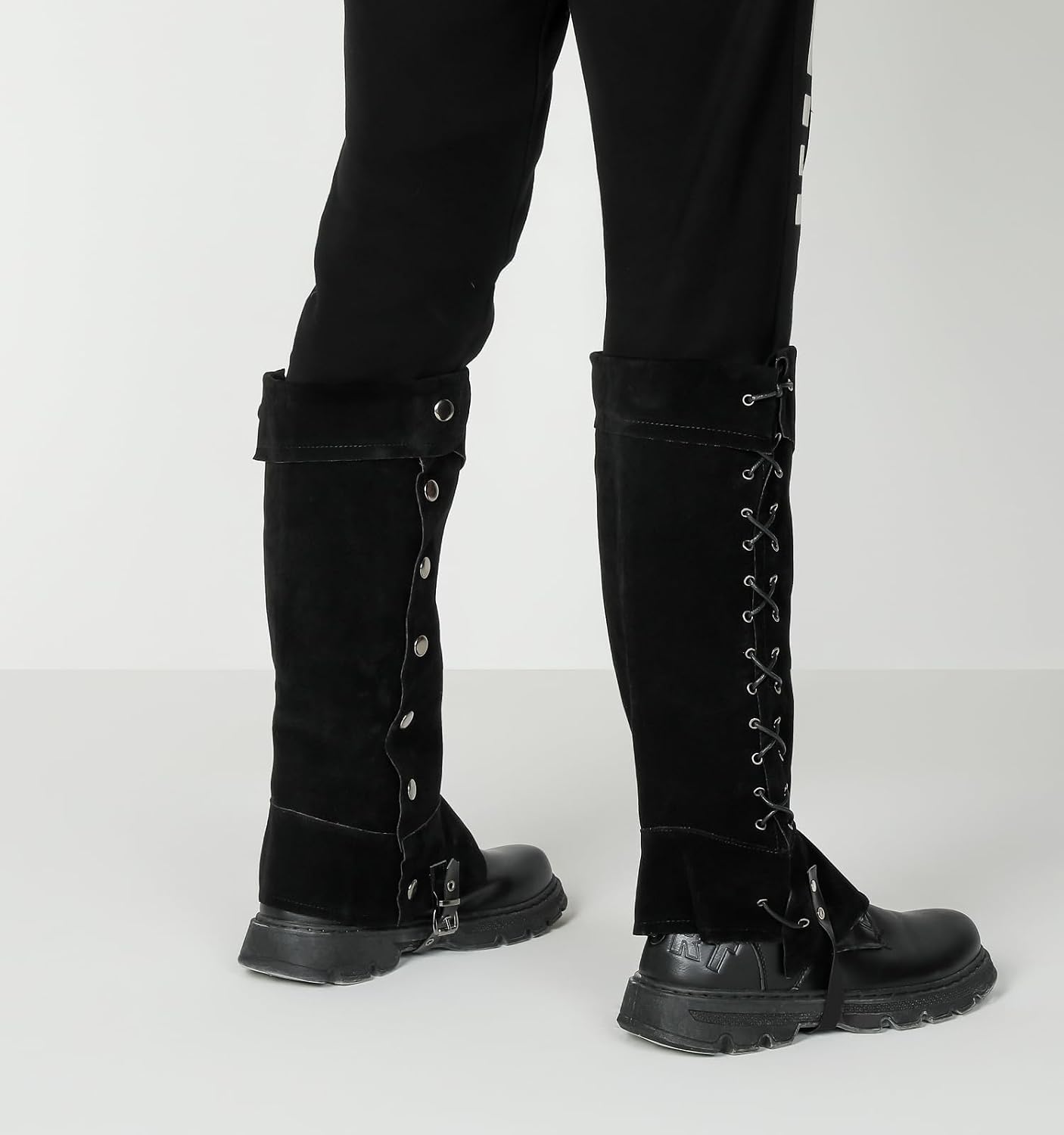 Men Women Pirate Boots Covers Medieval Renaissance Steampunk Boots Covers Tops with Studs for Halloween Costume