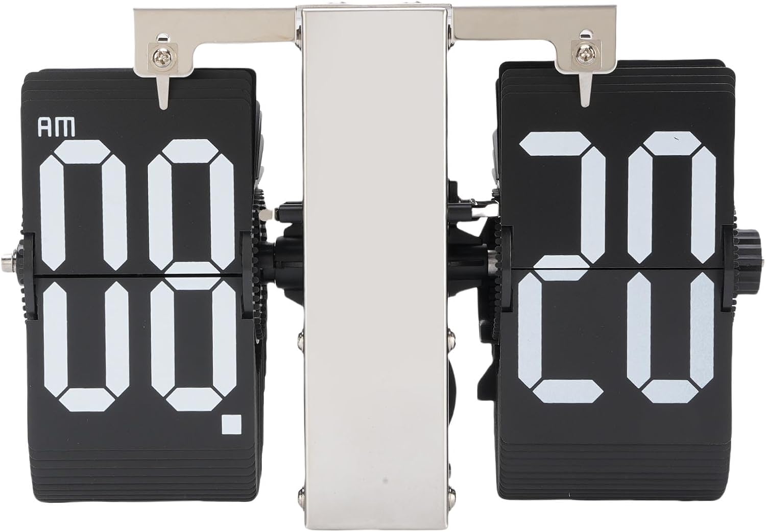 Retro Vintage Design Auto Flip Desk Clock 12 Hours Large Number Automatic Flip Clock for Living Room Home Office Decor (A)
