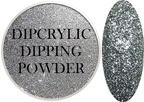 SHEBA NAILS Dipcrylic Glitter Dip Dipping Powder SPARKLING SILVER - 1oz Jar