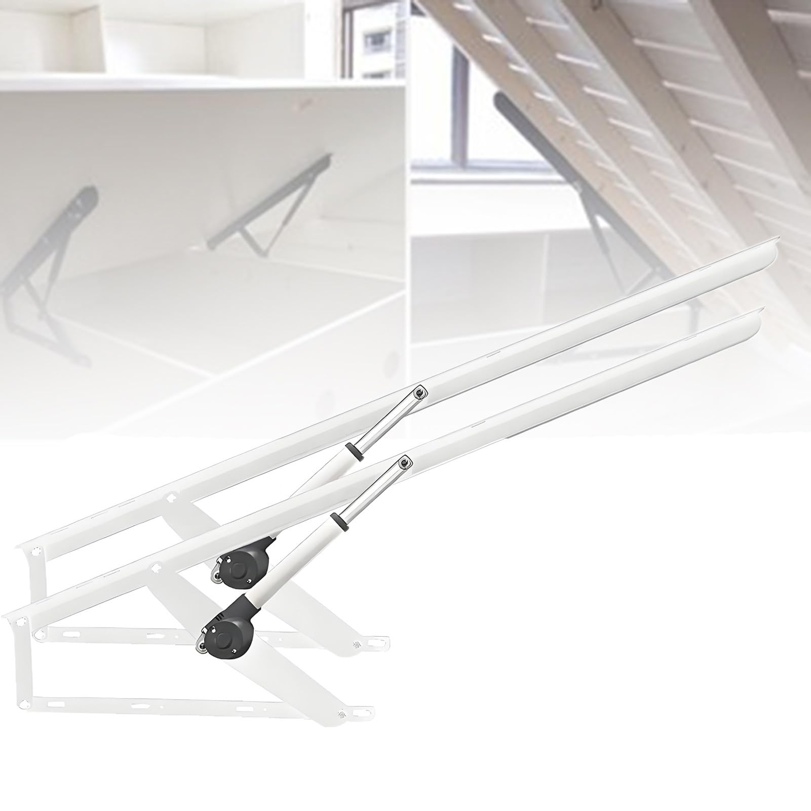 DFGHNBVC Heavy-Duty Electric Lift Mechanism For Beds - Remote Control, Foldable Lifting Arms, Steel Construction, Supports Up To 600Kg, Ideal For Bed Frames And Box Springs,Blanc-80Cm