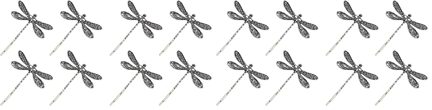 LALAFINA 8 Pcs Dragonfly Hair Clips Vintage French Styling Hair Clips Bobby Pin Wedding Antique Barrette for Women Girls Bride (Pack of 2)