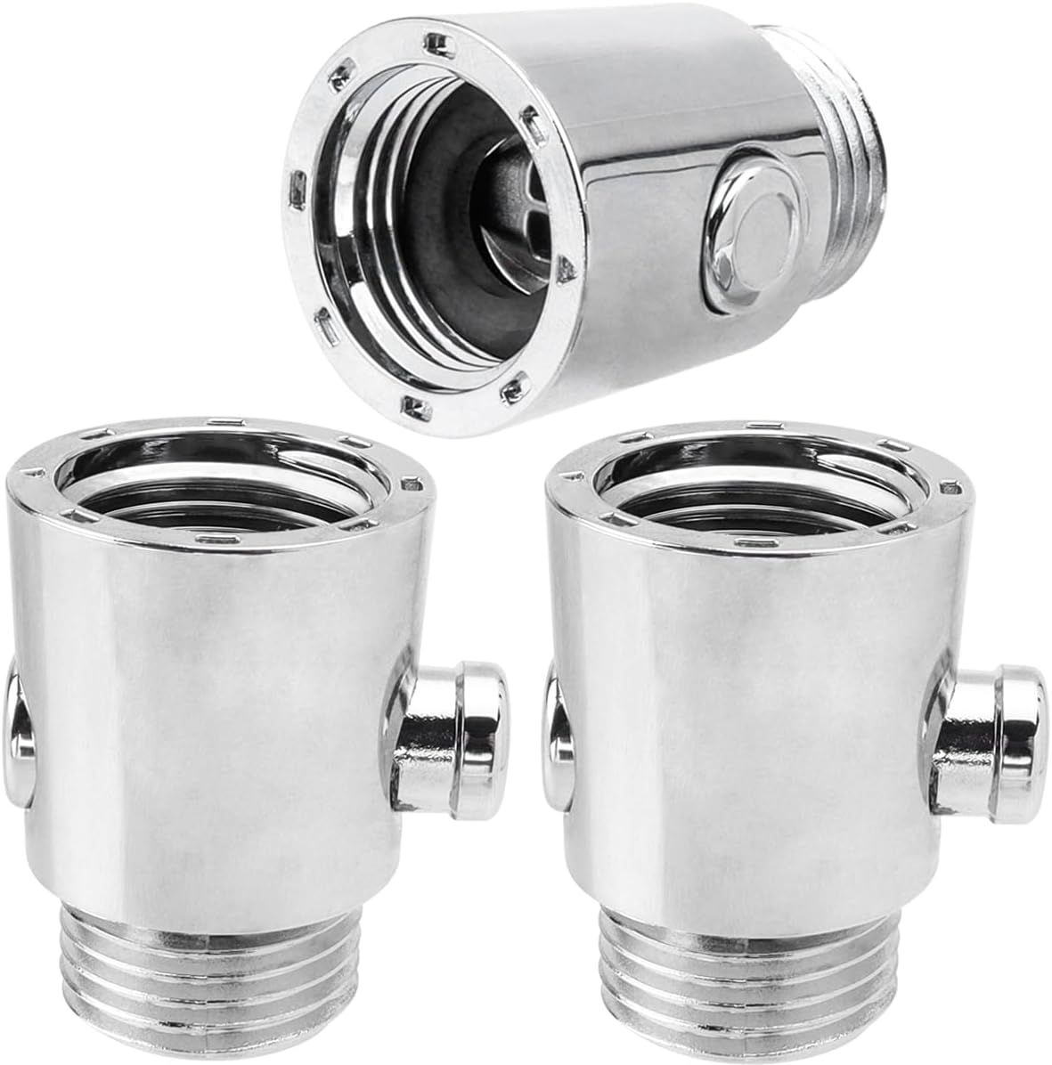 Wolfride 3Pcs Water Flow Control Valve, Shower Head Shut Off Valve Volume Adjust Valve Water Pressure Regulator G1/2'' Universal Push Button Type Shower Valve for Shower Arm and Hose