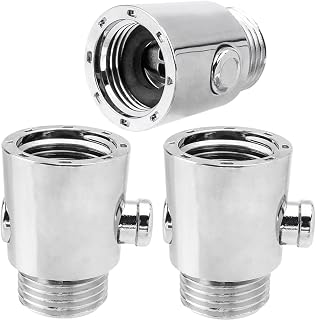 Wolfride 3Pcs Water Flow Control Valve, Shower Head Shut Off Valve Volume Adjust Valve Water Pressure Regulator G1/2'' Universal Push Button Type Shower Valve for Shower Arm and Hose