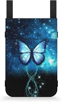 Crutch Bag Pouch Washable Crutches Accessories with Cup Holder Blue Butterfly Storage Tote Bag for Underarm Crutch and Walkers Lightweight Crutches Carry Bag for Broken Leg