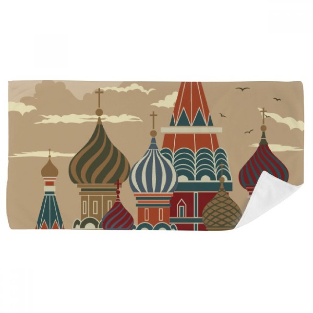 Serviette de bain compacte visage et mains motif Cathédrale Russie 35x70 cm