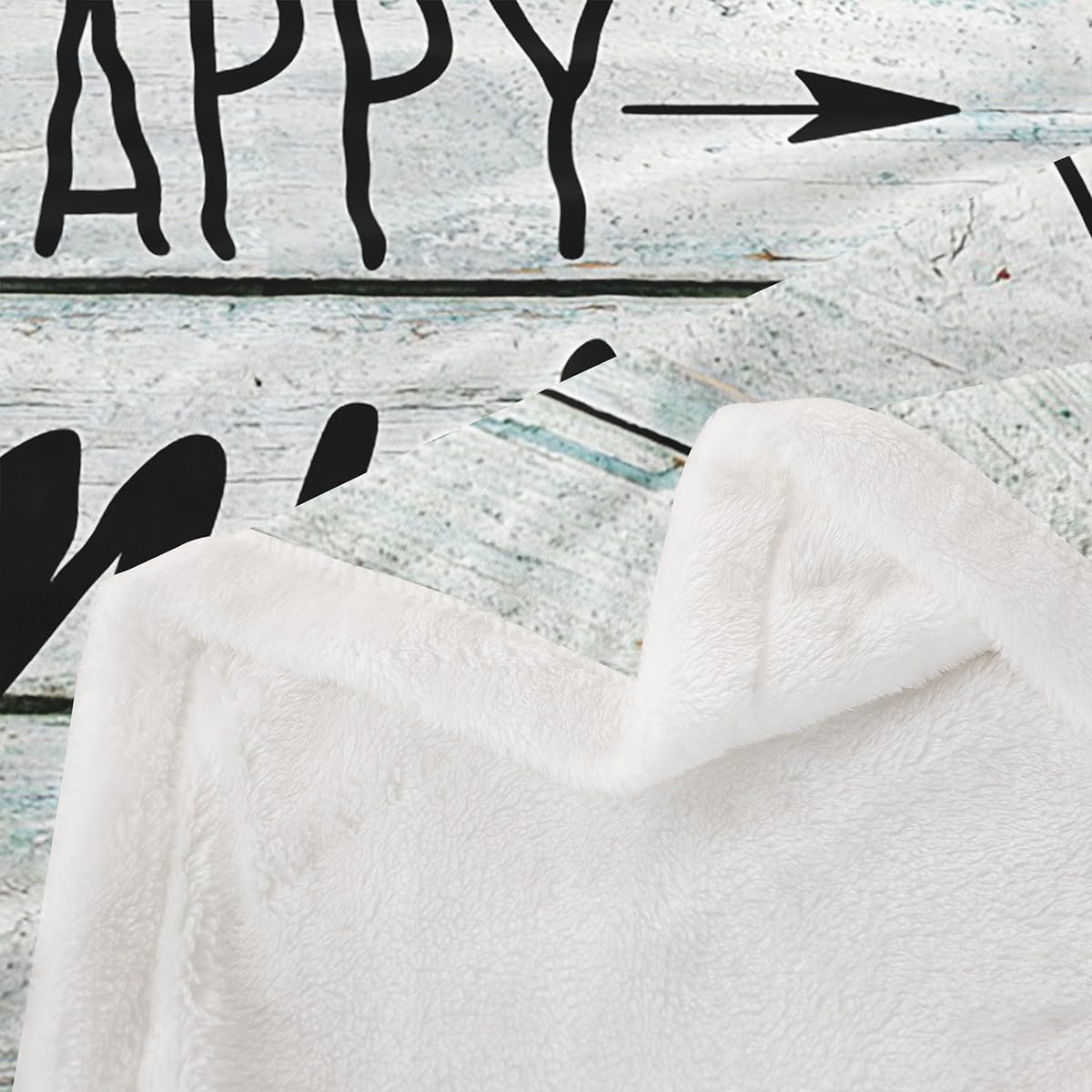 RV Happy Camping Plush Blanket,Natural Mountain Pine Tree Bed Blanket Home Decor Gift,Farmhouse Rustic Camper Modern Style Fuzzy Blanket Office Chair, X Size (40 x 50 Inch)