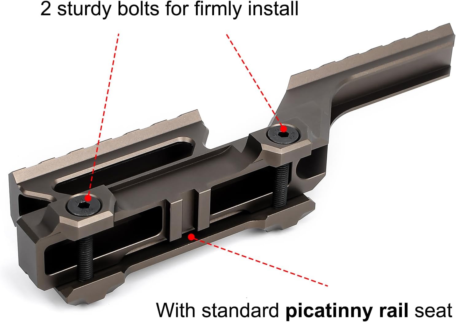 Tactical Group Type Mount Kit Picatinny Rail Riser Dual Optics Riser Mount Combo Adapter for Laser Holographic T1 T2 Red Dot Scope Sight, Fit for 20mm Picatinny Rail