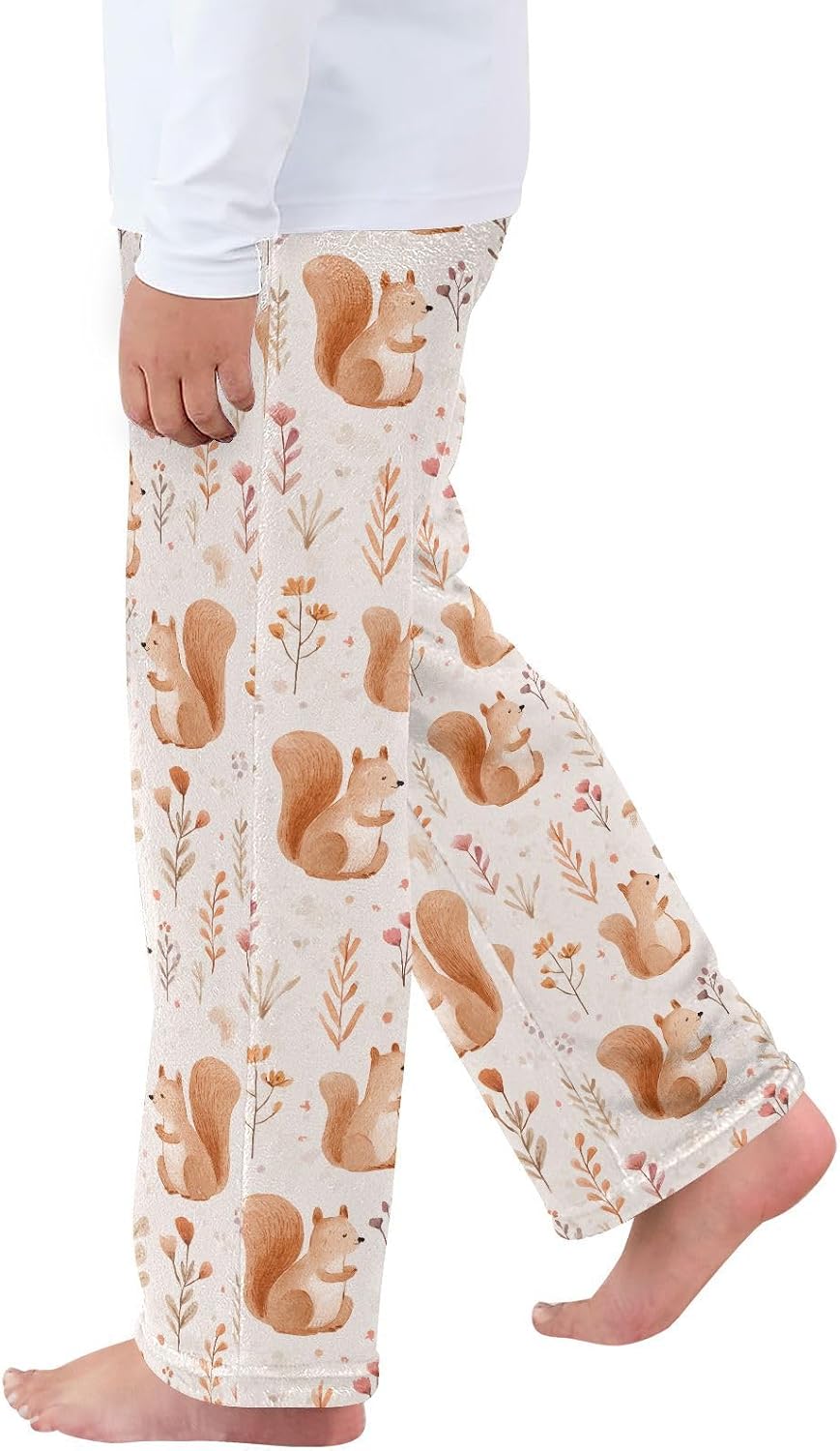 visesunny Cute Squirrels Boys Pants for Kids Fleece Bottoms Long Jogger Pants Trousers with Pockets Size 6-14Y