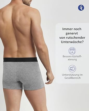 Fullluwaa Boxershorts Herren 12er Pack Stretch Baumwolle Weich Ohne Etikett 3D-Schnitt Unterhosen Männer Perfekte Passform für alle Körperbauarten Aus erlesener Baumwolle Atmungsaktiv und trocken