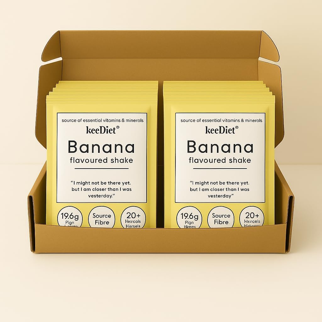 KeeDiet 20x Banana Meal Replacement Shakes – High Protein, Low Calorie Diet Shake – Slimming Meal Plan – Exante & SlimFast Alternative – UK Brand