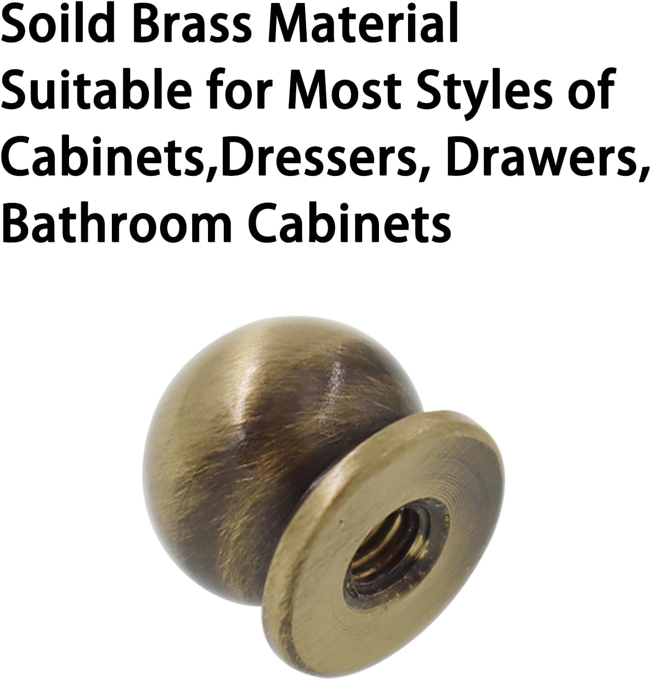 Mini Round Solid Brass Knobs, Mid Century Mini Drawer Pulls,Solid Ball Knob Pulls,Small Circle Knobs,4PCS Modern Tiny Dresser Knobs Handle Knobs with Screws Antique Bronze, 1.2cm/0.47''