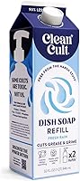 Vista 14 de Cleancult Repuesto líquido de jabón para platos (32 onzas, 1 paquete), poder de limpieza a base de plantas, jabón para platos que corta la grasa