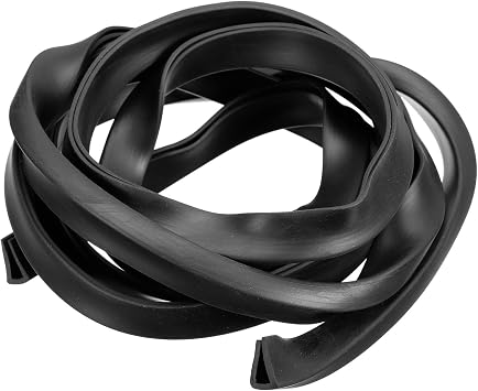 uxcell U Channel Edge Trim, 6.5ft Length Rubber Guard Seal Strip Edge Protector Fit for 6-7mm Edge, 25/64" W x 5/8" H Black