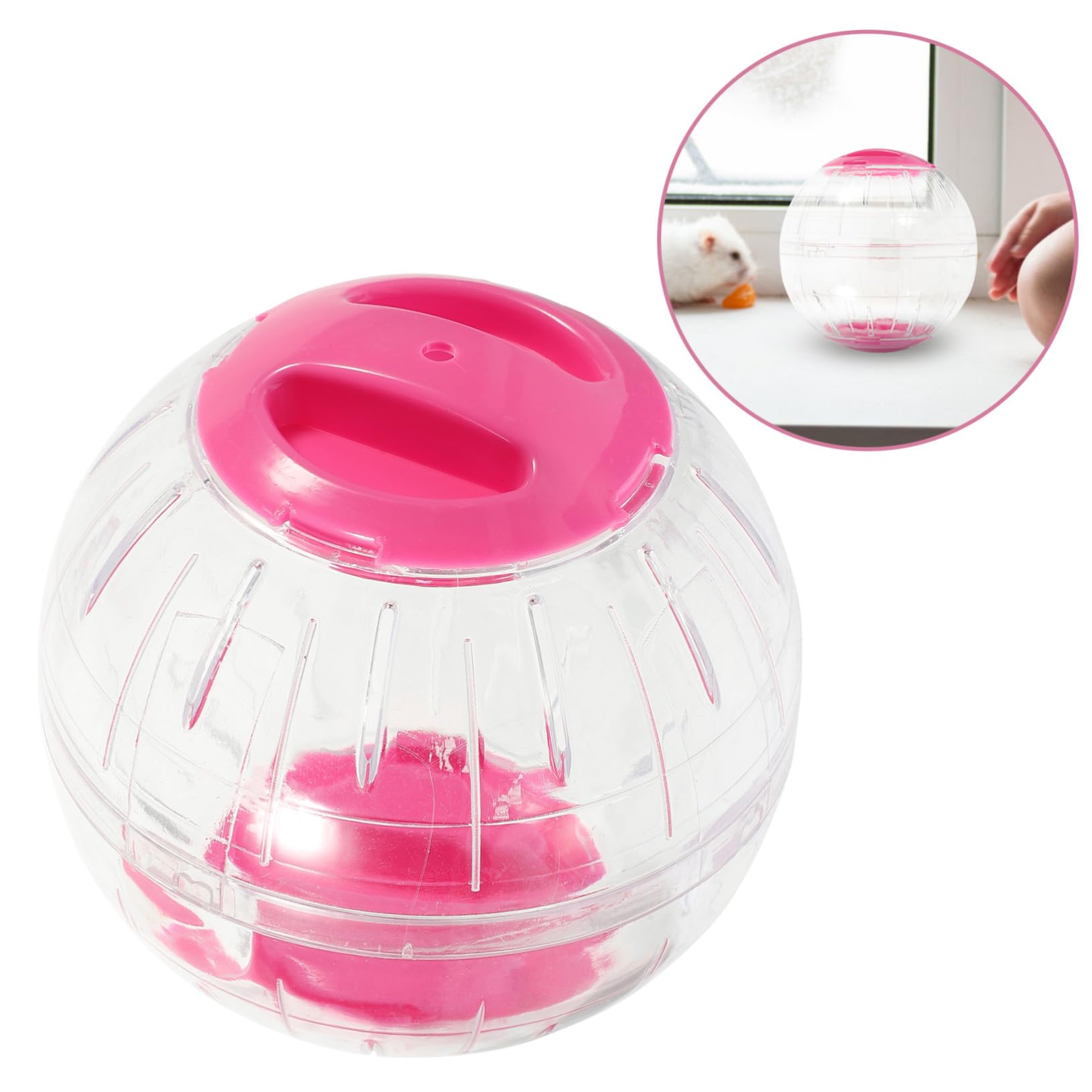 KOMBIUDA 4 Pièces Balle Exercice Transparente pour Hamster Lot de Roue Silencieuse Portable pour Petits Rongeurs Léger pour Souris Gerbille et Cochon d'Inde