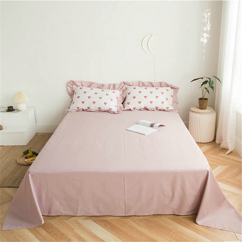 Algodón pequeño Fresco Primavera y Verano Solo Doble Hoja de Loto Funda de Almohada Temperamento Estudiante Dormitorio hogar(Style A)