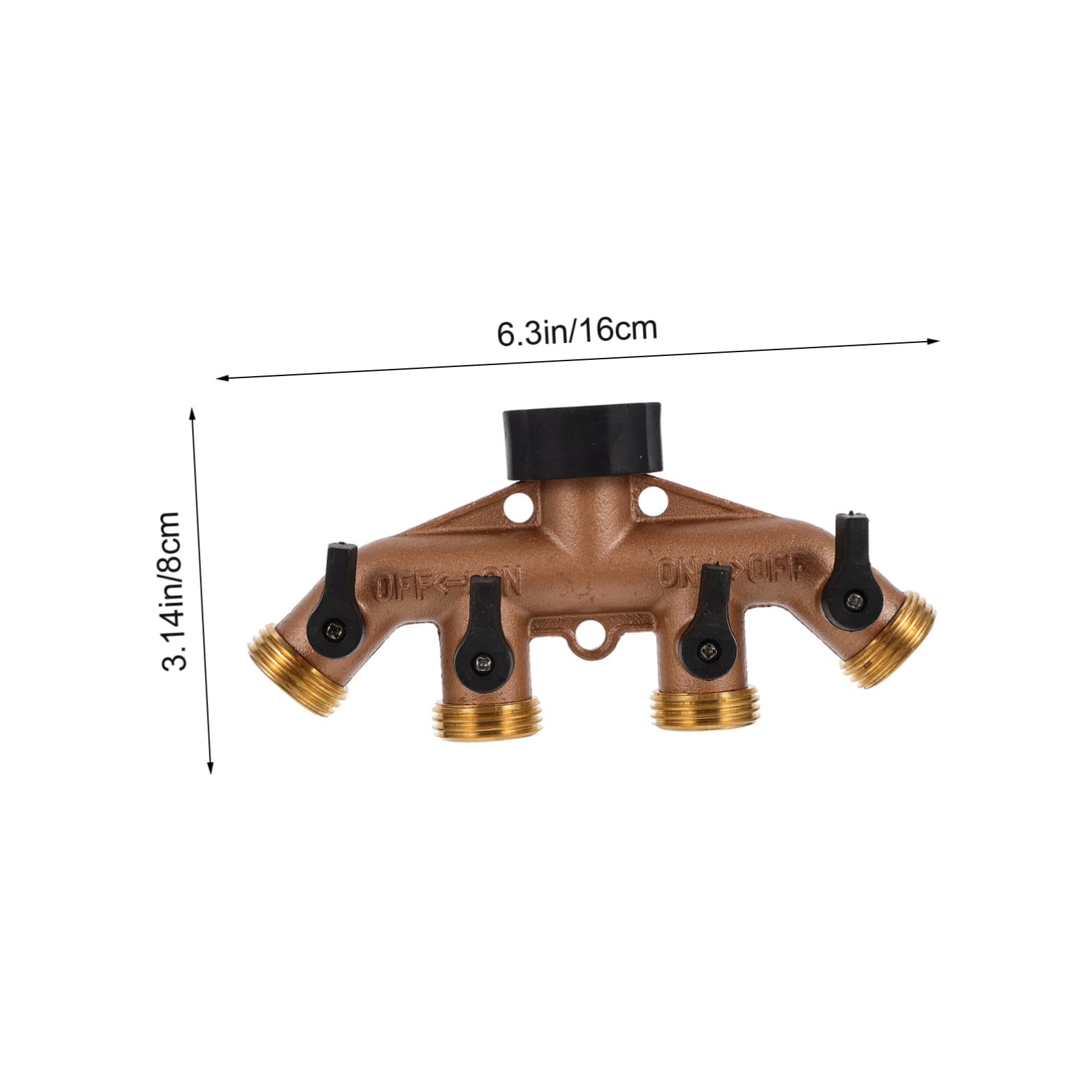 YARNOW Connettore per Tubo da Giardino in Ottone A 4 Uscite Adattatore per Rubinetto Collettore Divisore per Tubo Flessibile per Cortile