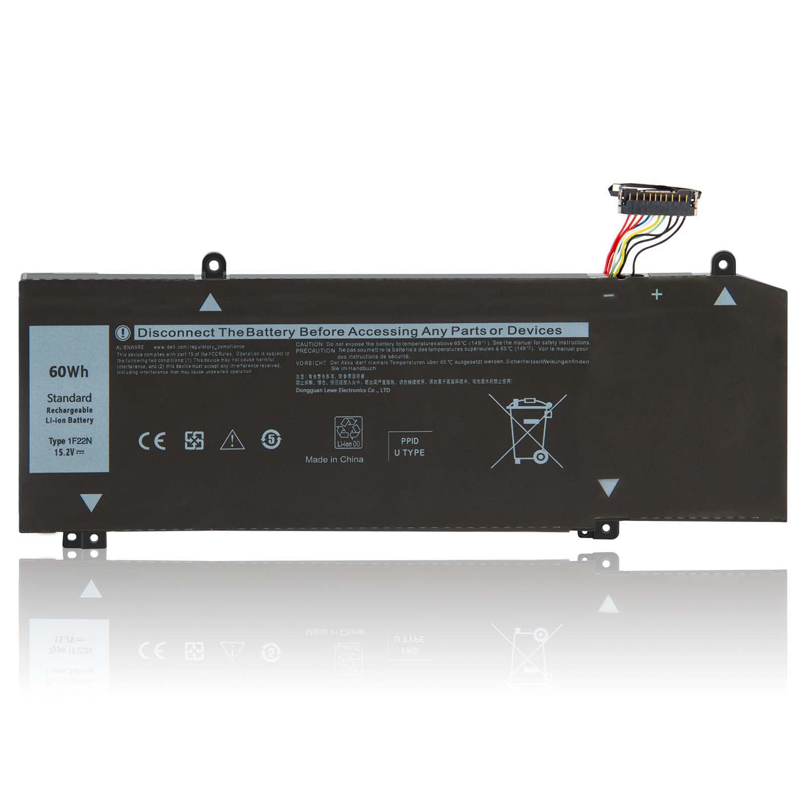 Futurebatt 1F22N 15.2V 60Wh New Laptop Battery Replacement for Dell Alienware M15 M17 R1 G7 7590 7790 G5 5590-D2783W D2743B D2865B D2863W D2842W D2843W Series 0HYWXJ HYWXJ 0JJPFK JJPFK
