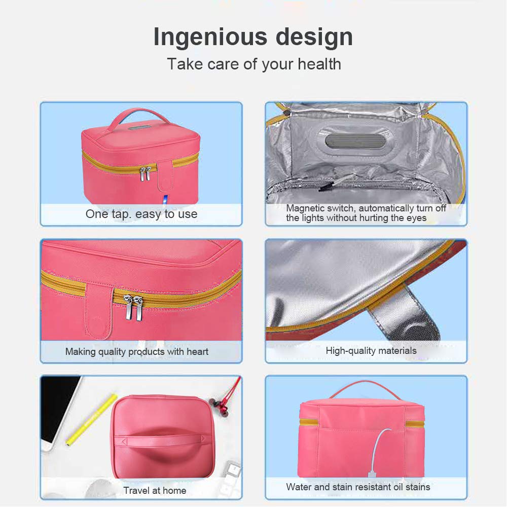 Borsa per sterilizzatore UV, portatile, USB, per disinfezione UV, multifunzione, per sterilizzare rapidamente i raggi ultravioletti, per maschere, gioielli, biancheria intima, mobile
