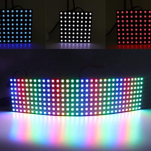 Miniatura 6 de WS2812B RGB LED Digital Flexible Panel de luz direccionable individualmente WS2812 16x16 Módulo Matriz Pantalla DC5V (16 x 16 256 píxeles)