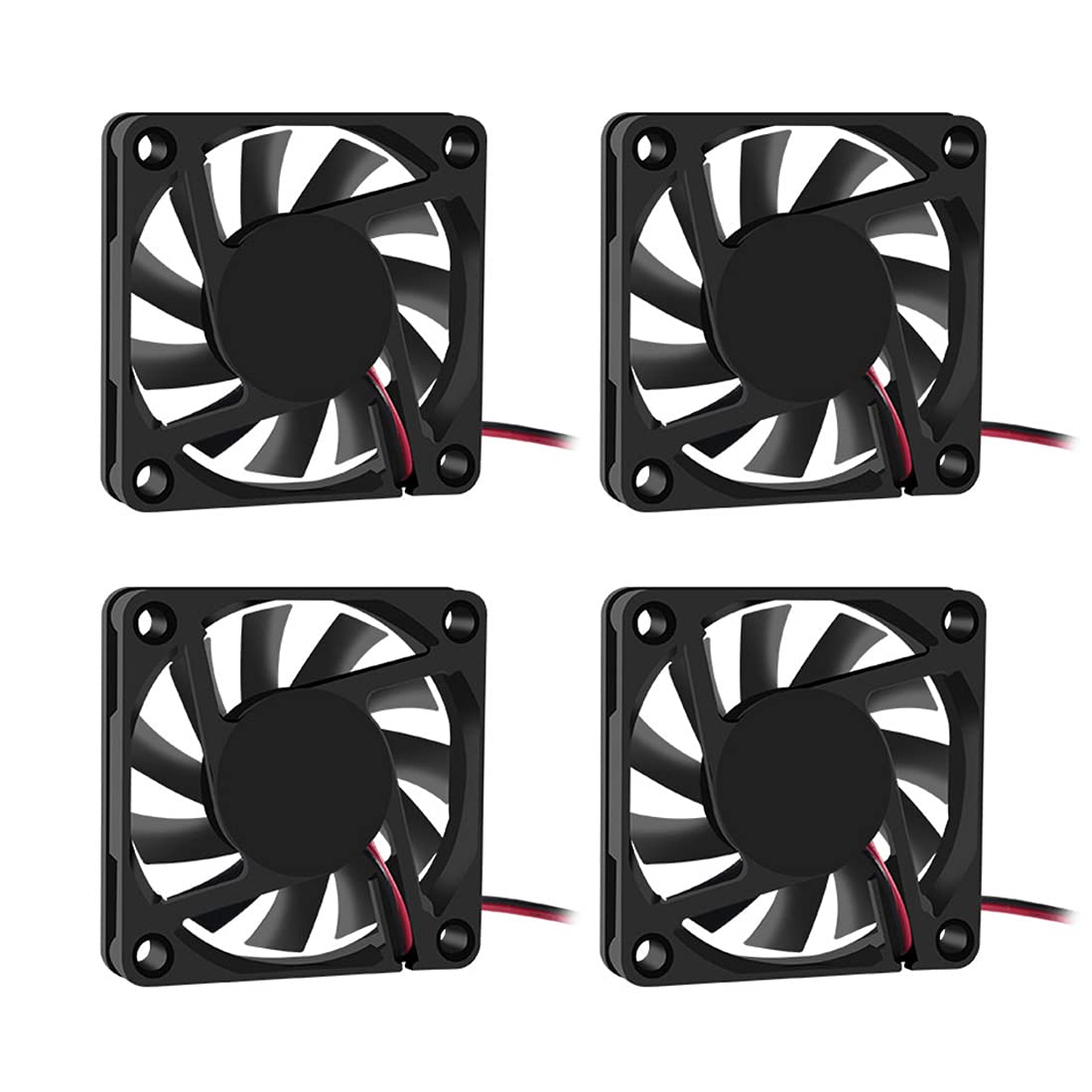 Fan 60x60x10 mm DC 24V 6010 Brushless Cooling Fan, Replacement Ball Bearing 60mm Fan for Cooling DIY PC Computer Case Fan – 2 Pin Case Fan (Pack of 4Pcs)