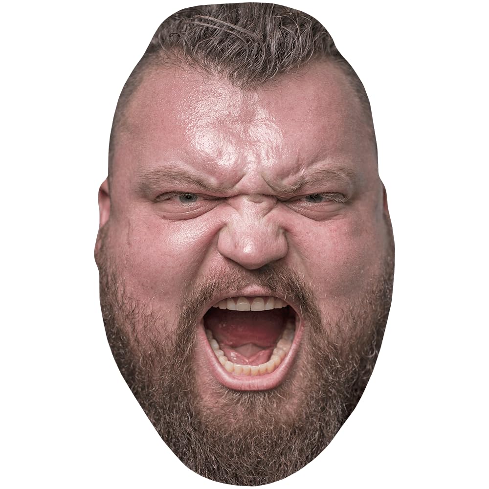 Eddie Hall (Shout) Celebrity Mask, Flat Card Face, Fancy Dress Mask