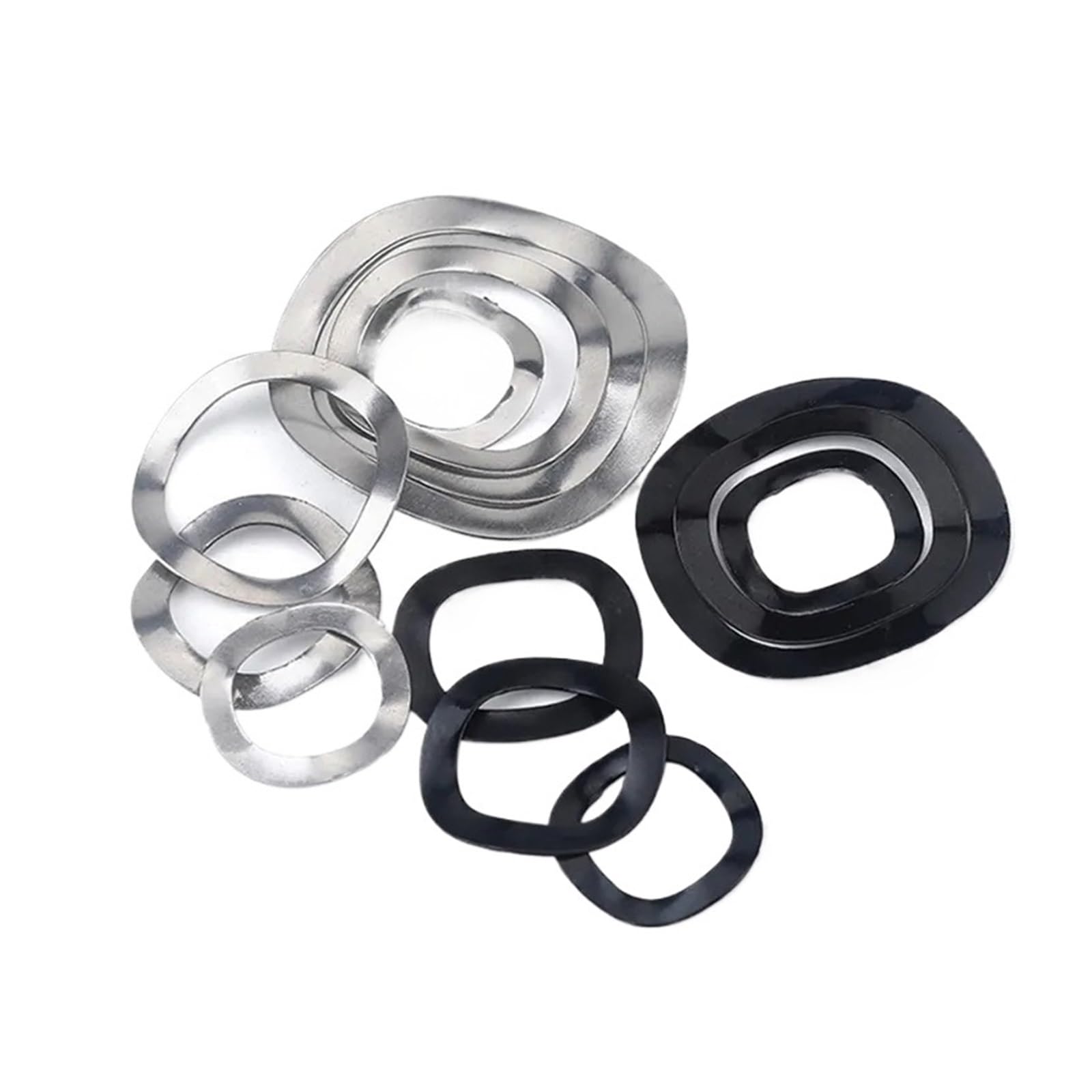 Arandela de resorte ondulada metal, manganeso 65# y arandela acero inoxidable 304 M3 a M118, paquete 10/50/100 piezas(100pcs,65 steel M40x51x0.5)