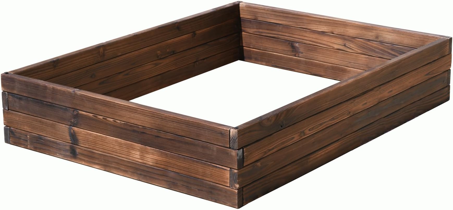 Wooden Raised Garden Planter Treated Fir Wood Outdoor Flower Trough Herb Vegetable Bed in 3 Sizes Bottomless Assembly Required (Large 110x90cm)