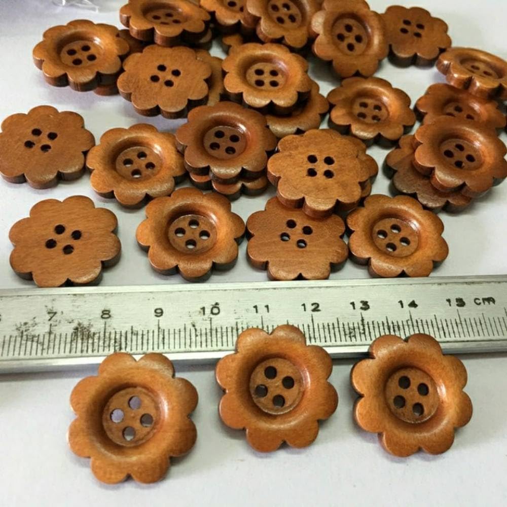 10 sztuk 23mm drewniane guziki, 4 otwory
