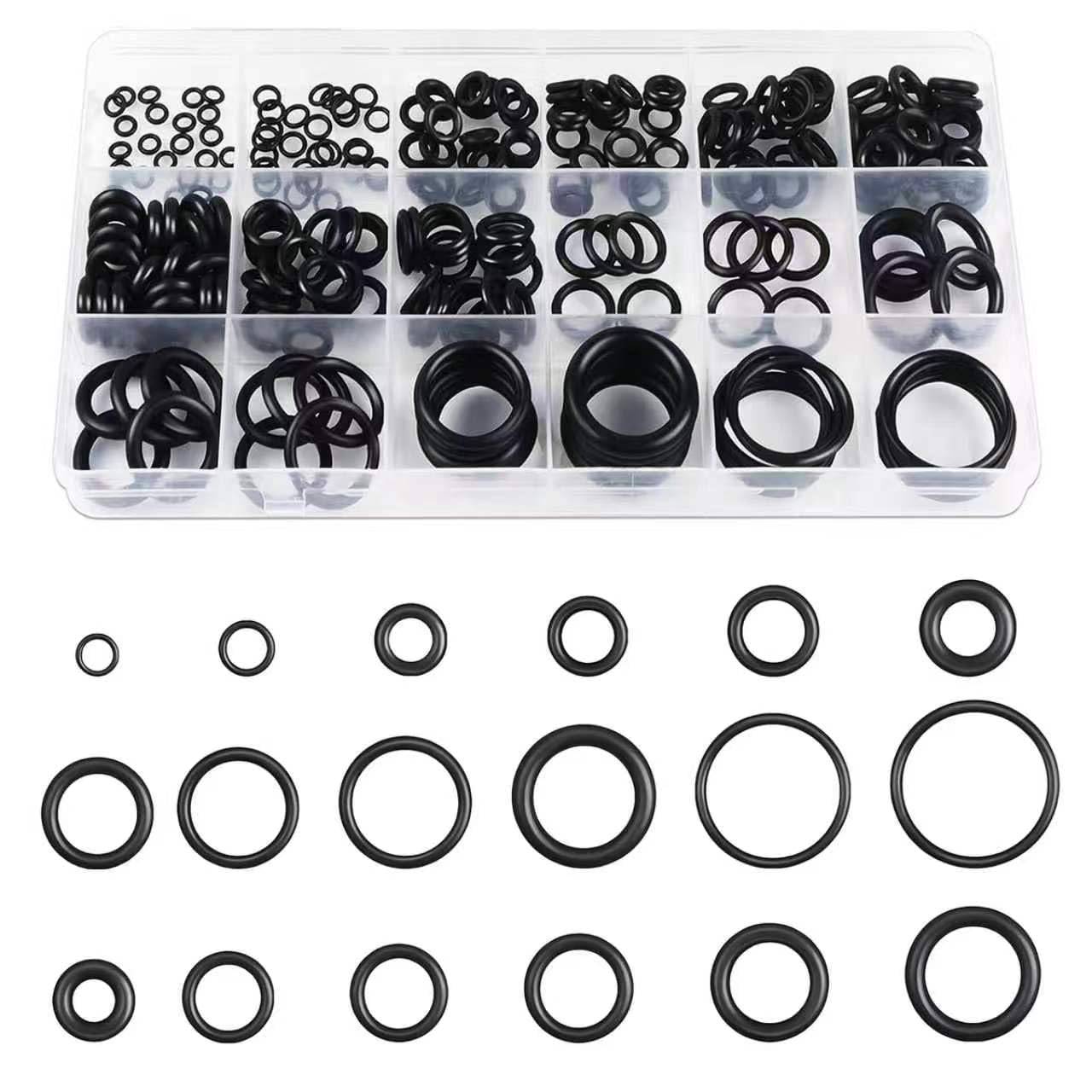 225 Pieces O Ring Assortment Diameter 3-22 mm - Sealing Rings Set NBR Rubber Seal O Rings Seals for Plumbing Tap Sealing Rings Rubber O-Ring Set Rubber Rings Various Sizes