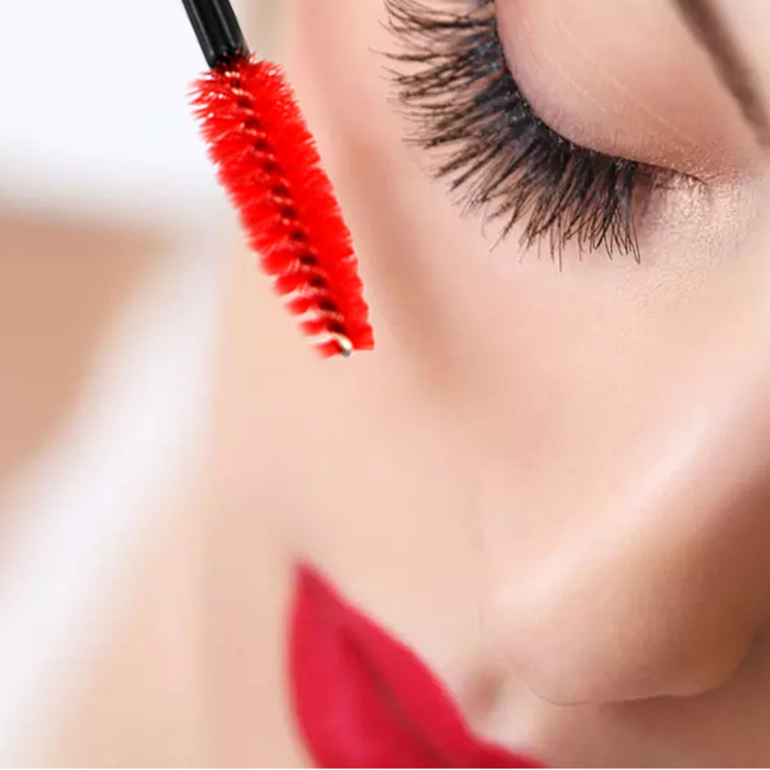 EZGO 300 Pack Multicolor Disposable Eyelash Mascara Brushes Wands Applicator Makeup Brush Kits, 6 Colors… (Mix)