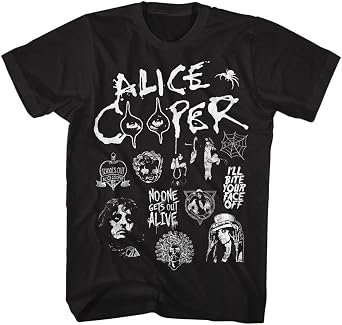American Classics Alice Cooper No One Gets Out Alive Graphic T Shirt Black