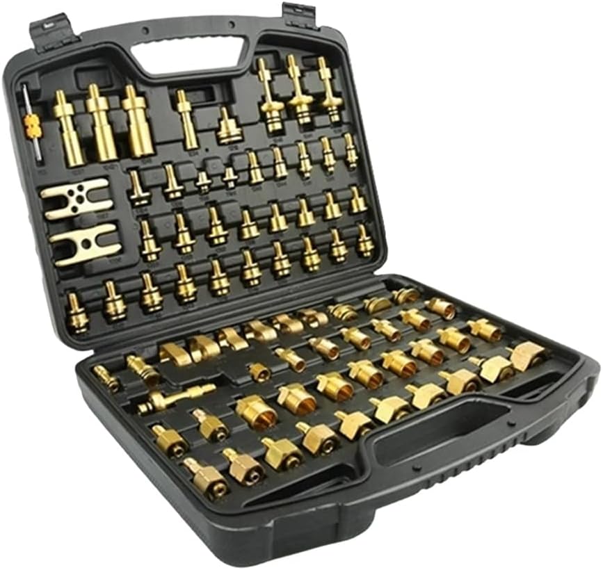 For Car Air Conditioning Leak Detection Tools 77Pcs Test Kit Ac Leak Test Connector Repair Kit for Auto for Car