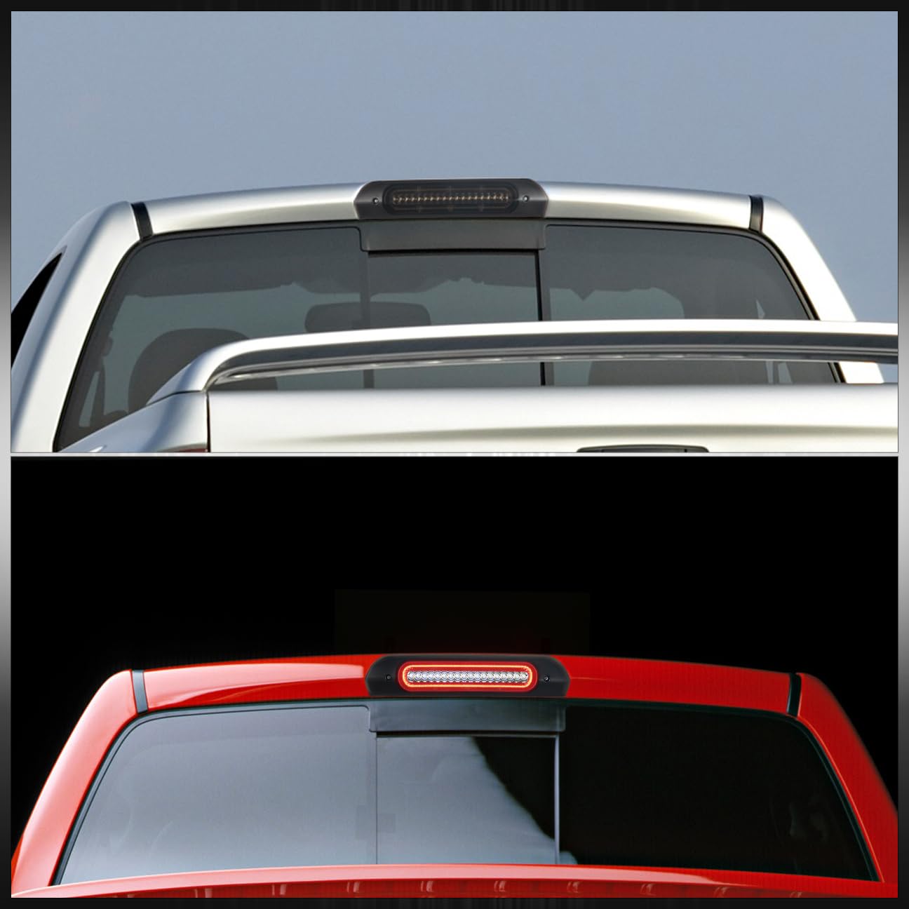 AJP Distributors Smoked LED Third 3RD Brake Lights Rear Roof Mount Cargo Tail Stop Lamps Compatible/Replacement For Ram 1500 2500 3500 2002 2003 2004 2005 2006 2007 2008 2009 02 03 04 05 06 07 08 09