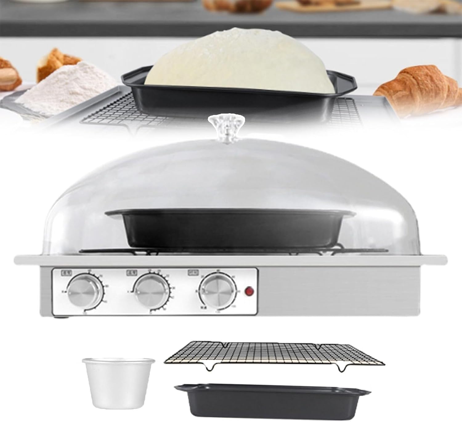Electric Dough Fermentation Box Bread Making Tool kit, Automatic Fermentation Box, Bread Fermentation Box for Making Bread, Yogurt, natto(Small)