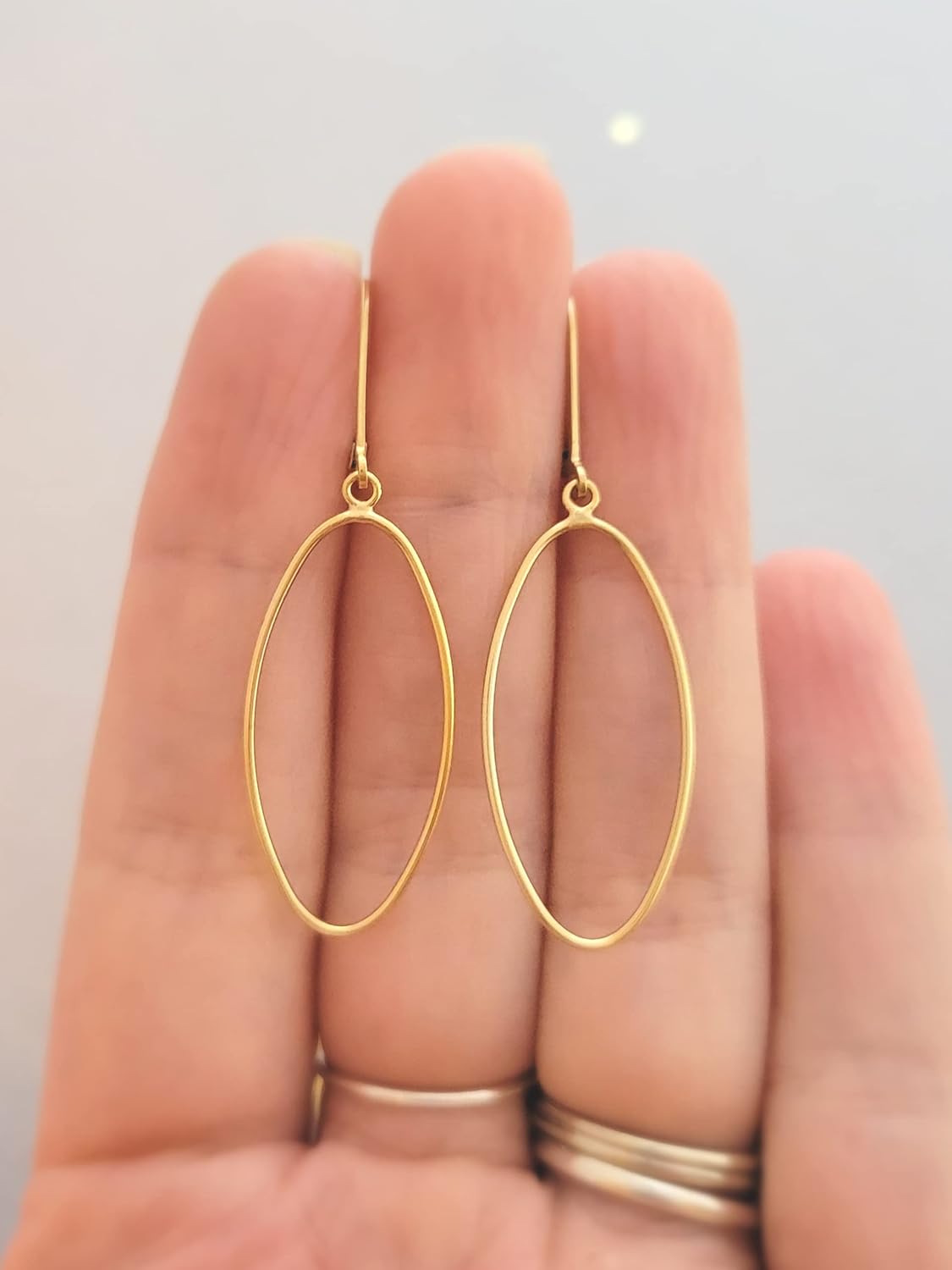 14k Gold Filled Open Oval on Leverback Earrings