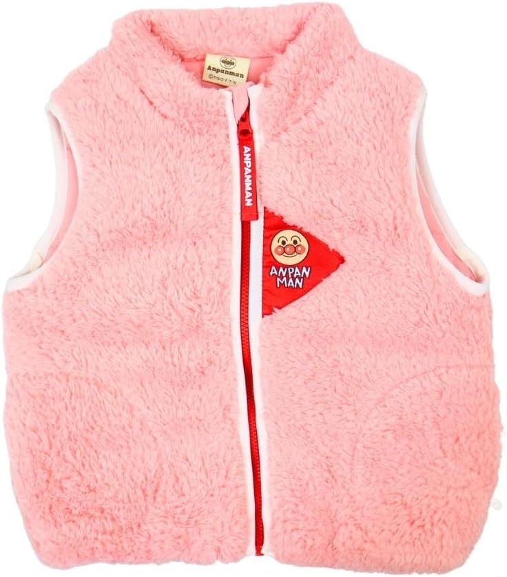 [株式会社　ナカタ] アンパンマン ボアフリースベスト, 中綿入り, キッズアウター, ピンク・クリーム