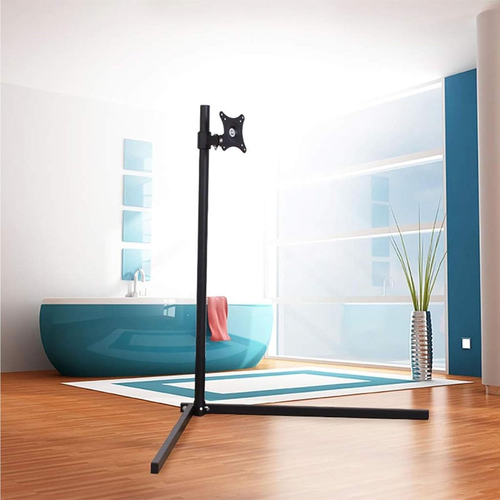 Support de Sol pour écran LCD - Trépied pour Moniteur, Support de Sol pour écran TV, Cadre Universel Mobile de Levage et de Rotation, Support de Sol pour écran LCD,One Cross Arm