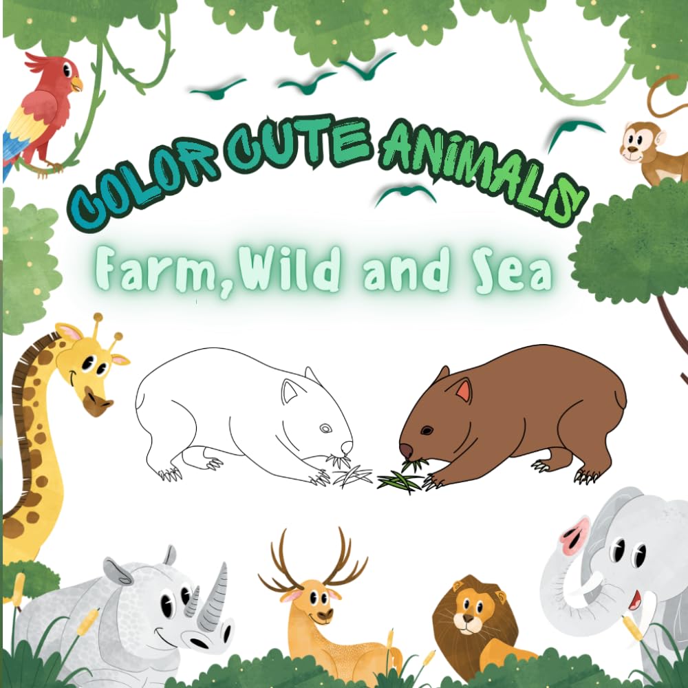 Color Cute Animals: Farm,Wild and Sea