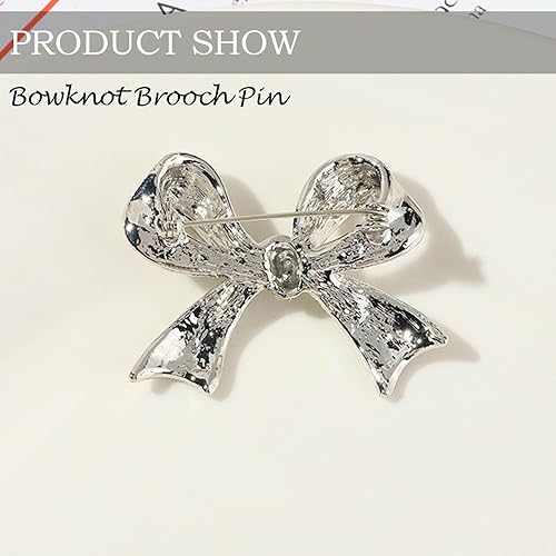 Miniatura 7 de Elegante broche de lazo de cristal para mujer, broches de diamantes de imitación brillantes Vinage, hermosos alfileres de solapa, vestido, camisa,