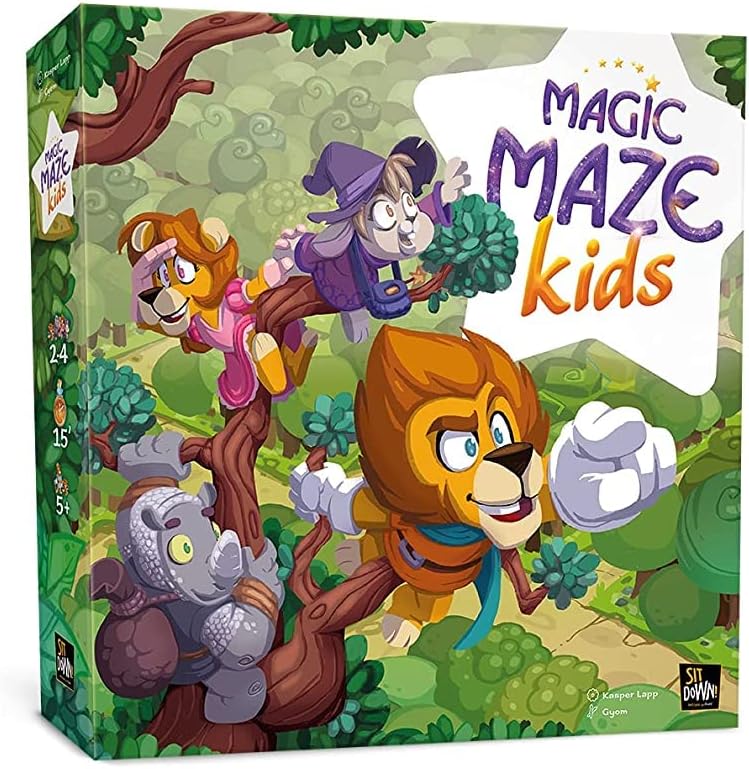 Sit Down! Magic Maze - Real-Time Gameplay, Move the 4 Characters Through the Mall Before the Timer Runs Out - Co-operative, Everyone Has a Different Power, 1-8 players, 15 mins, Ages 8+, Medium
