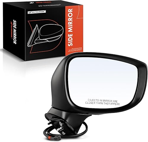 A-Premium Espejo eléctrico para puerta del lado del pasajero, compatible con Mazda CX-5 CX5 2017-2022, no calentado, plegable manual, negro, espejo