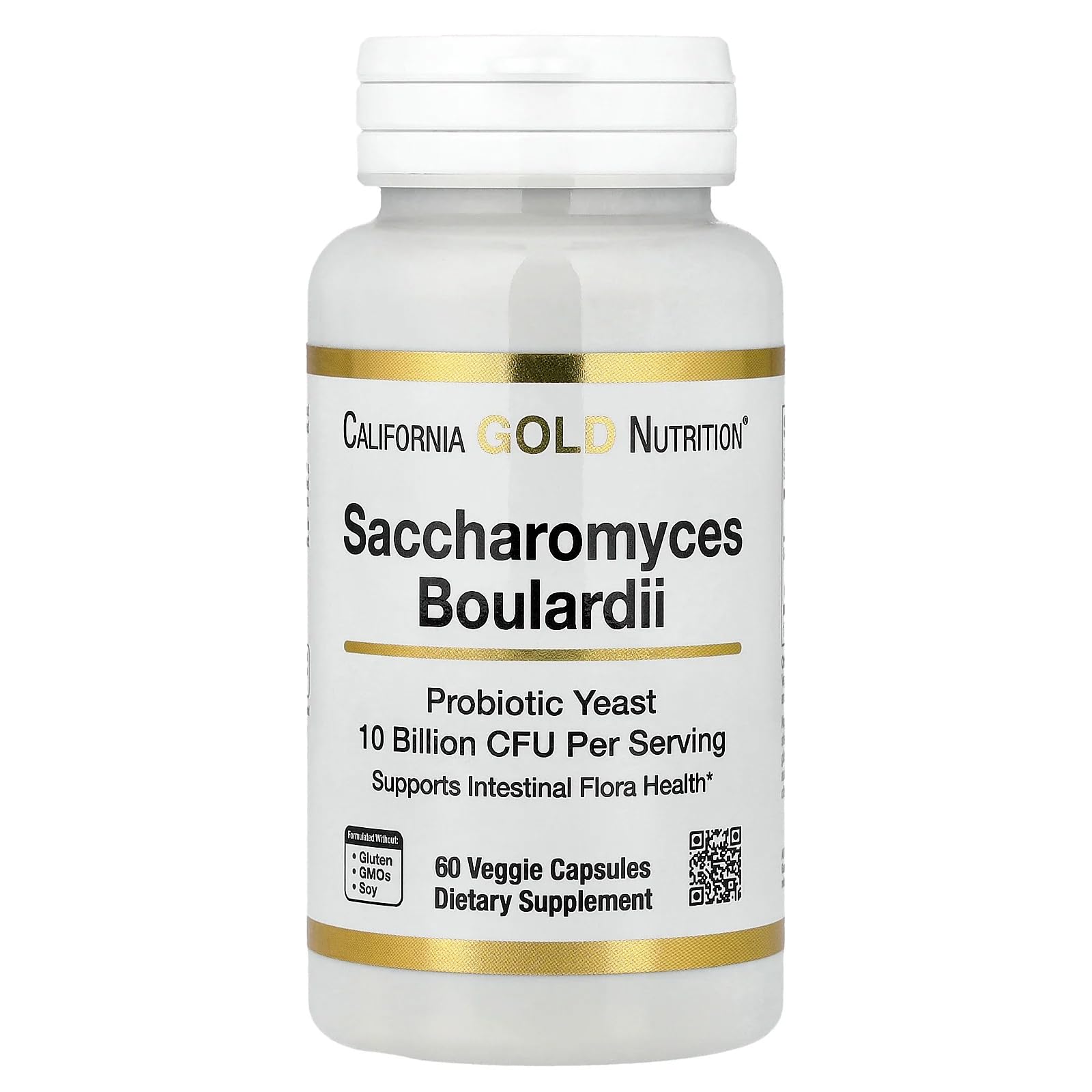 California Gold Nutrition Saccharomyces Boulardii, 60 Veggie Capsules (5 Billion CFU per Capsule)