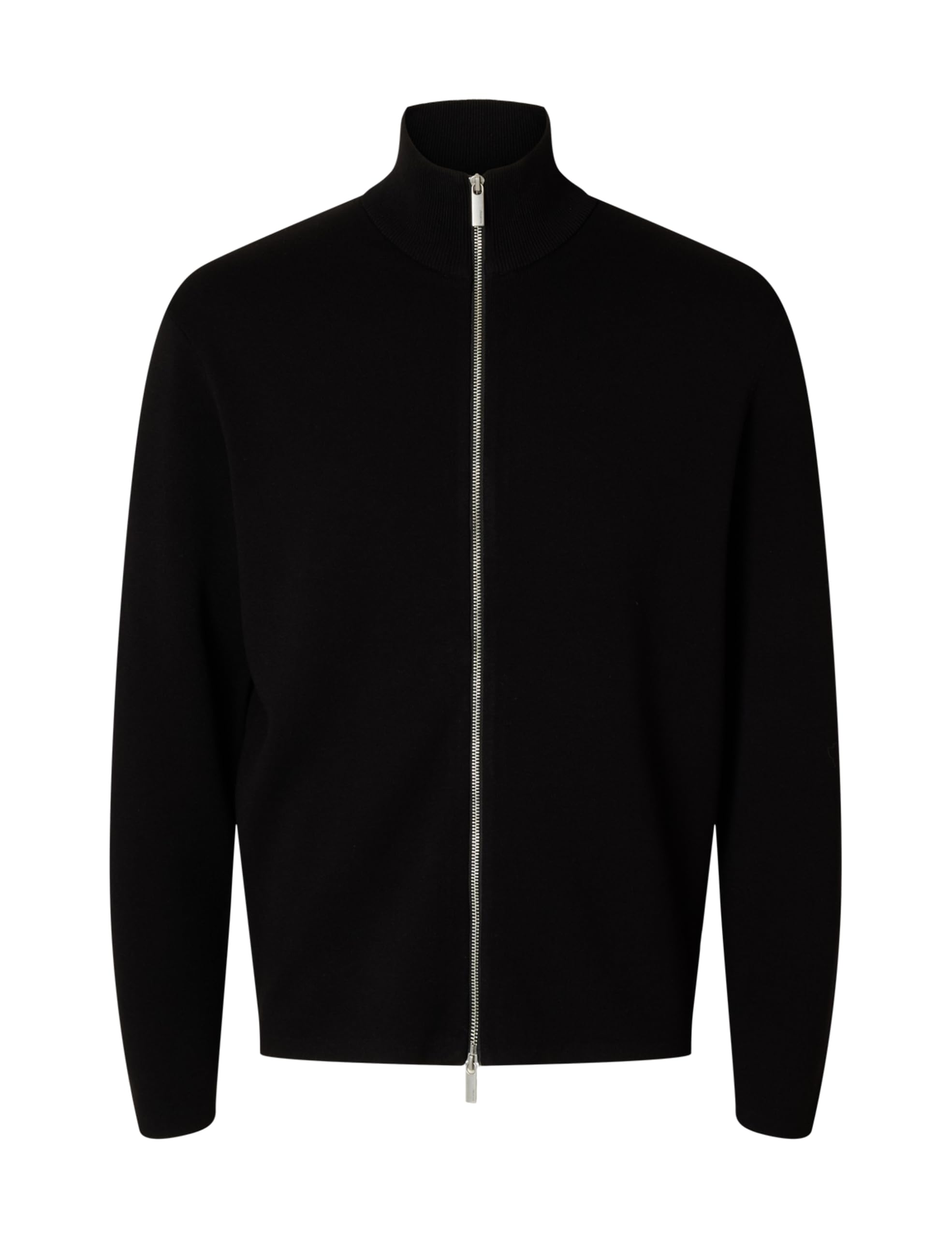 Selected Men Herren Schwarz Slhteller Fn Relaxed Zip Cardigan Noos | Cardigan