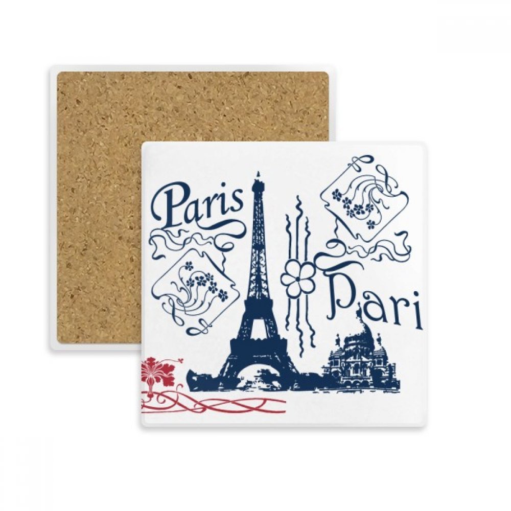 Idée cadeau souvenir de Paris dessous de verre imprimé Tour Eiffel multicolore