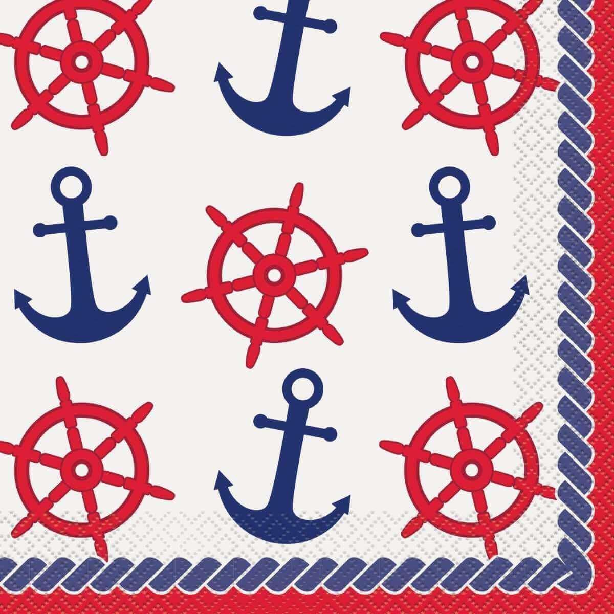 Nautical Summer Paper Napkins 6.5