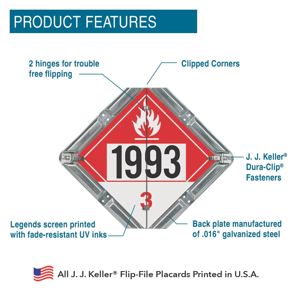 Amazon.com: Aluminum Flip File Hazmat Placard, One set with