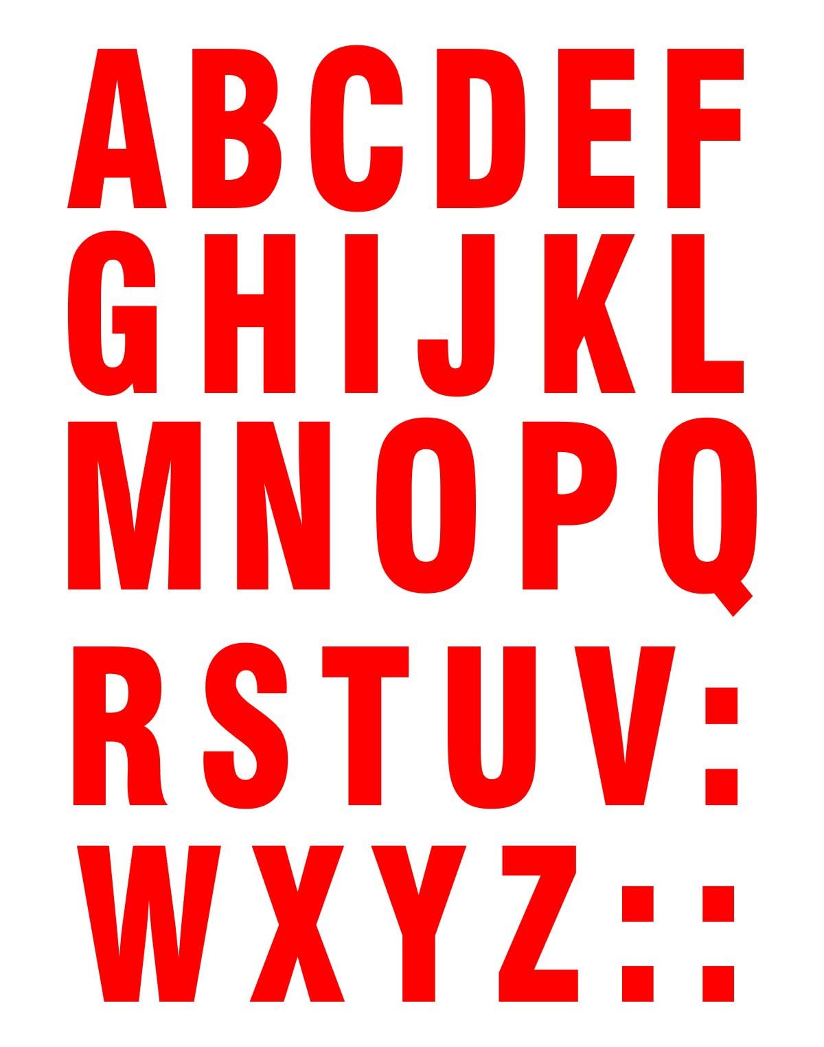 Vinyl ABC Alphabet Letters Glossy Wall Car Vehicle Sticker 1.5 Inches Red-picture-20