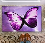 Door Mat The Magical Mystical Purple Butterfly Welcome Non-Slip Mats Funny Doormat Decor for Bathroo